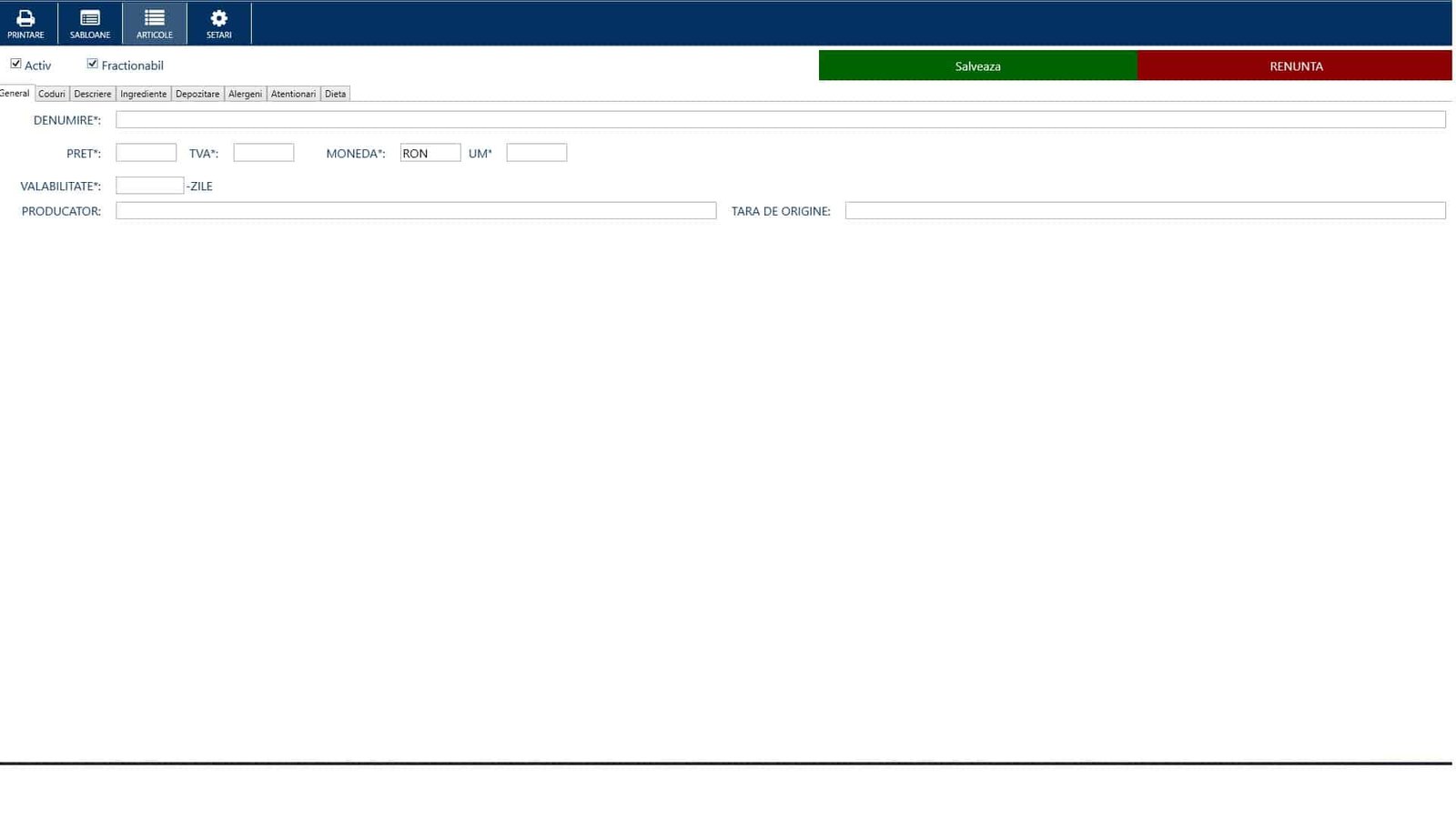 Program software de comunicatie pentru cantare si imprimante de etichete