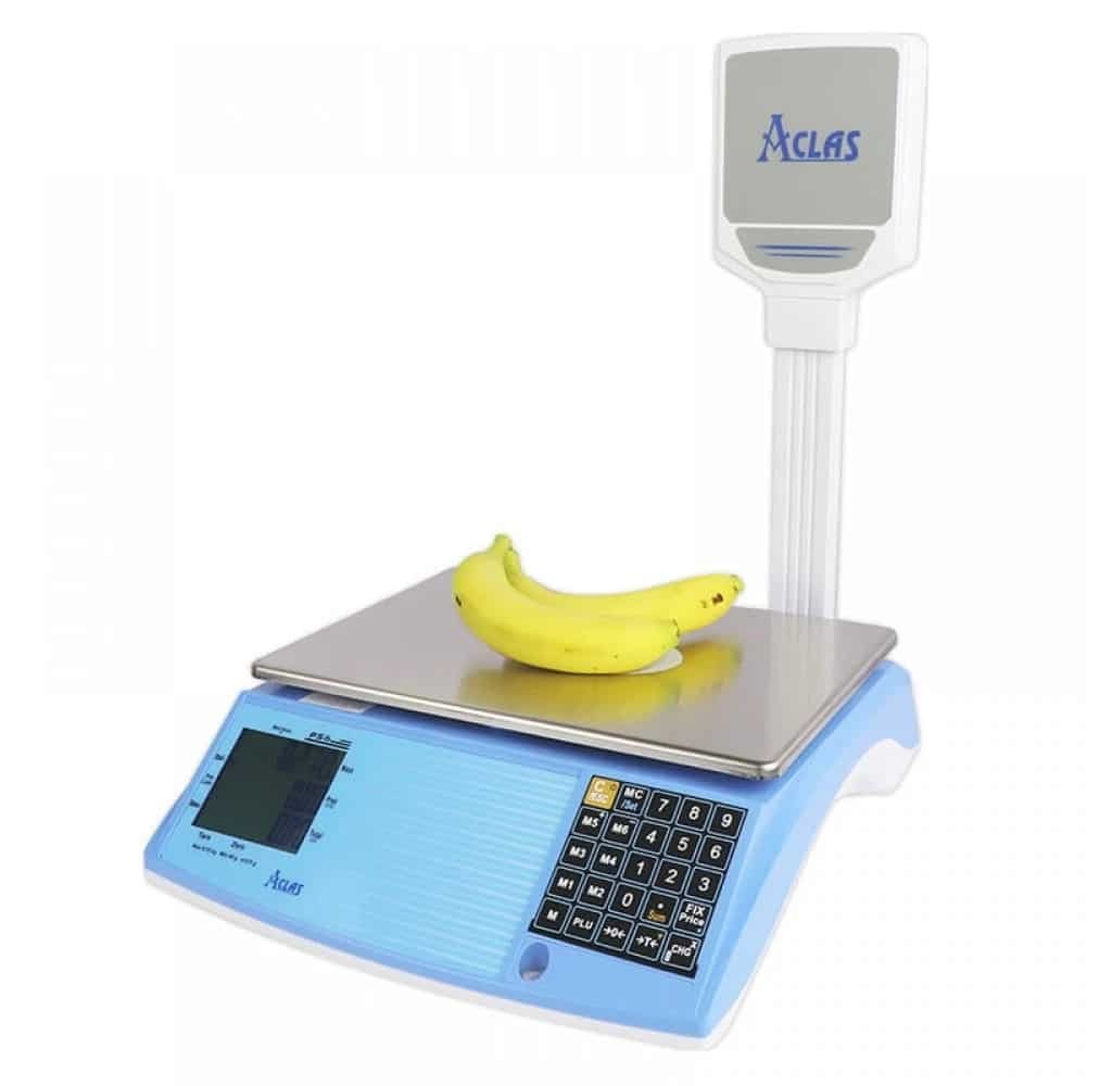 Cantar comercial  Aclas PS6XB 6-15 Kg cu display-acumulator Li-Ion-power adapter-verificat metrologic
